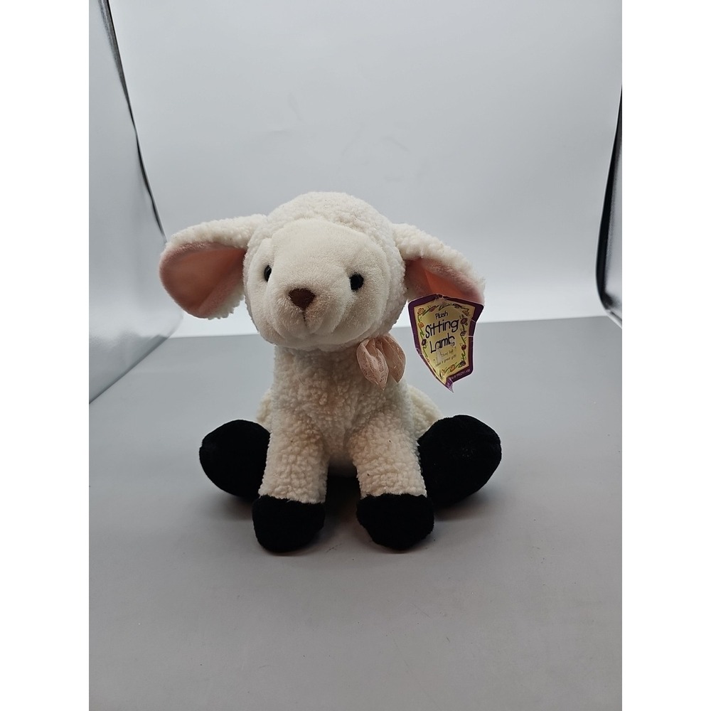 Vintage Caltoy Siiting Lamb Plush Stuffed Animal White Sitting With Tag‎